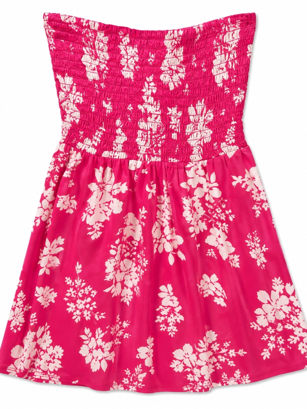 NWT Pink Floral Smocked Strapless Mini Sundress Resort Beach Vacation